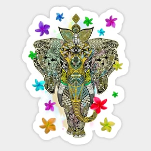 Elephant Zentangle Doodle Art Sticker